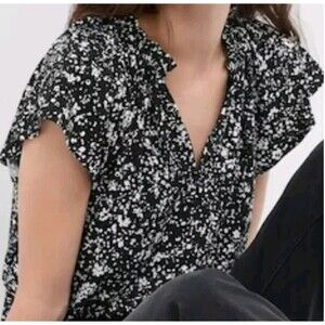 Gap Blouse Black And White